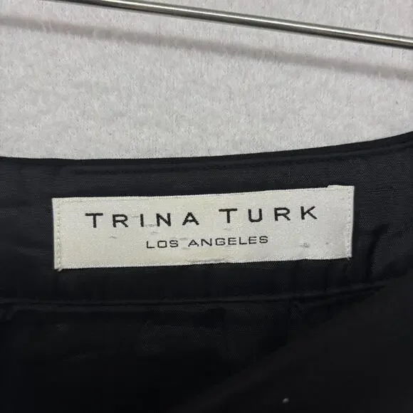 TRINA TURK Skirt M Straight Pencil Zip Back Lined Modal Stretch Career Black - Picture 9 of 14